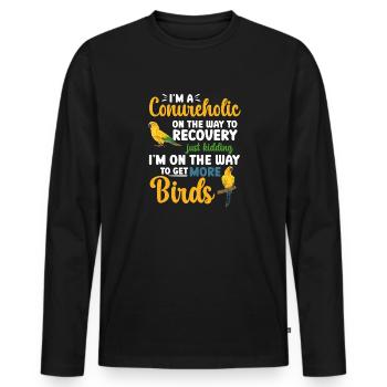 Parakeet Parrot Parakeet Bird - Men's Premium Organic Long Sleeve Shirt - black - Front - Nico (187cm)