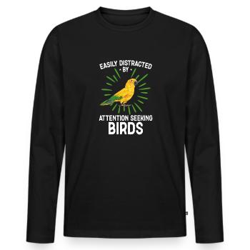 Parakeet Parrot Parakeet Bird - Men's Premium Organic Long Sleeve Shirt - black - Front - Nico (187cm)