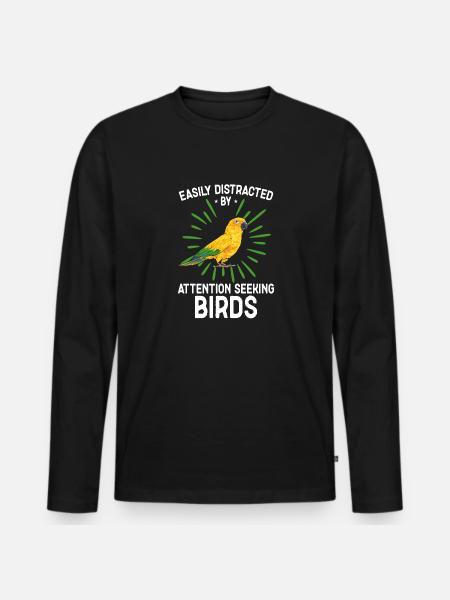 Parakeet Parrot Parakeet Bird - Men's Premium Organic Long Sleeve Shirt - black