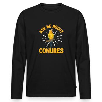 Parakeet Parrot Parakeet Bird - Men's Premium Organic Long Sleeve Shirt - black - Front - Nico (187cm)