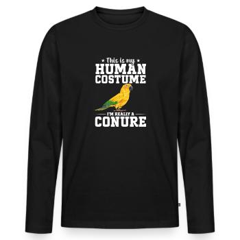 Parakeet Parrot Parakeet Bird - Men's Premium Organic Long Sleeve Shirt - black - Front - Nico (187cm)