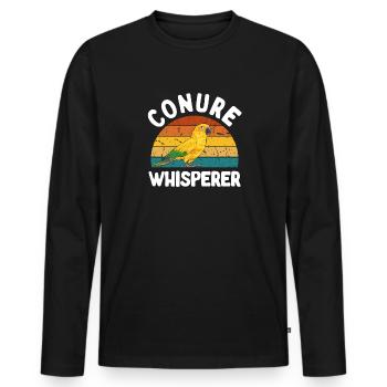Parakeet Parrot Parakeet Bird - Men's Premium Organic Long Sleeve Shirt - black - Front - Nico (187cm)