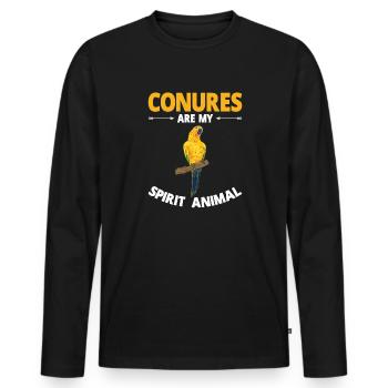 Parakeet Parrot Parakeet Bird - Men's Premium Organic Long Sleeve Shirt - black - Front - Nico (187cm)