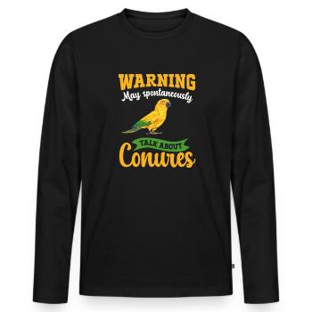 Parakeet Parrot Parakeet Bird - Men's Premium Organic Long Sleeve Shirt - black - Front - Nico (187cm)