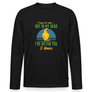 Parakeet Parrot Parakeet Bird - Men's Premium Organic Long Sleeve Shirt - black - Front - Nico (187cm)