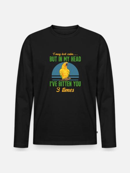 Parakeet Parrot Parakeet Bird - Men's Premium Organic Long Sleeve Shirt - black