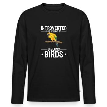 Parakeet Parrot Parakeet Bird - Men's Premium Organic Long Sleeve Shirt - black - Front - Nico (187cm)