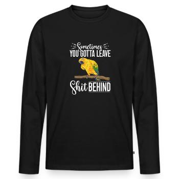 Parakeet Parrot Parakeet Bird - Men's Premium Organic Long Sleeve Shirt - black - Front - Nico (187cm)