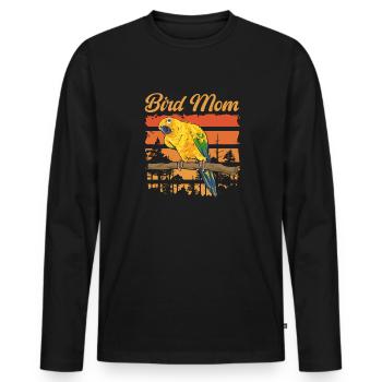 Parakeet Parrot Parakeet Bird - Men's Premium Organic Long Sleeve Shirt - black - Front - Nico (187cm)