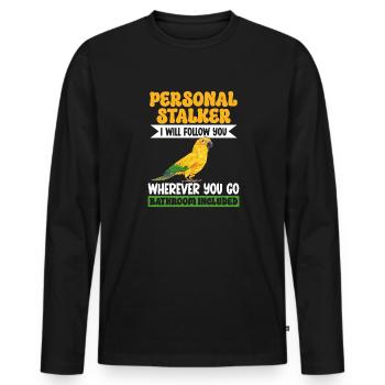 Parakeet Parrot Parakeet Bird - Men's Premium Organic Long Sleeve Shirt - black - Front - Nico (187cm)