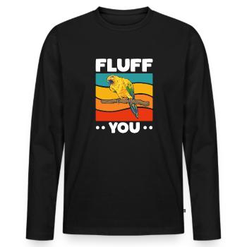Parakeet Parrot Parakeet Bird - Men's Premium Organic Long Sleeve Shirt - black - Front - Nico (187cm)
