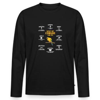 Parakeet Parrot Parakeet Bird - Men's Premium Organic Long Sleeve Shirt - black - Front - Nico (187cm)