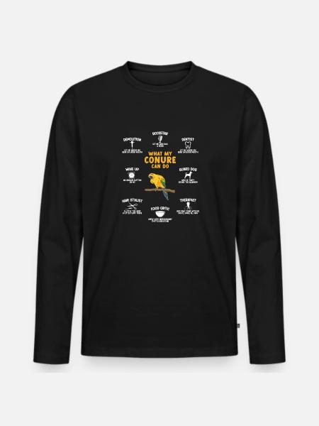 Parakeet Parrot Parakeet Bird - Men's Premium Organic Long Sleeve Shirt - black