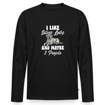 Silver Labrador Retriever Silver Lab - T-shirt manches longues Premium bio Homme - noir - Devant - Nico (187cm)