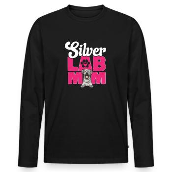 Silberner Labrador Retriever Silberner Lab - Männer Premium Bio Langarmshirt - Schwarz - Vorne - Nico (187cm)