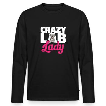 Silberner Labrador Retriever Silberner Lab - Männer Premium Bio Langarmshirt - Schwarz - Vorne - Nico (187cm)