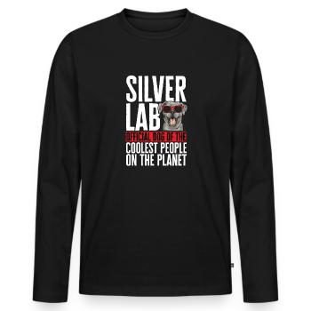 Silver Labrador Retriever Silver Lab - T-shirt manches longues Premium bio Homme - noir - Devant - Nico (187cm)
