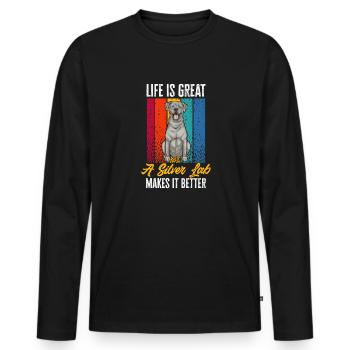 Silver Labrador Retriever Silver Lab - T-shirt manches longues Premium bio Homme - noir - Devant - Nico (187cm)