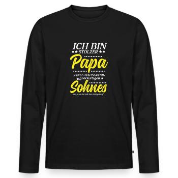 Proud Dad T-Shirt Gift from Son - Men's Premium Organic Long Sleeve Shirt - black - Front - Nico (187cm)