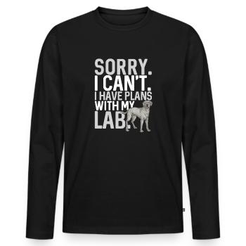 Silver Labrador Retriever Silver Lab - T-shirt manches longues Premium bio Homme - noir - Devant - Nico (187cm)