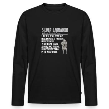 Silver Labrador Retriever Silver Lab - T-shirt manches longues Premium bio Homme - noir - Devant - Nico (187cm)