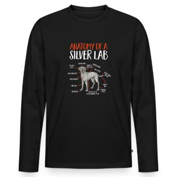 Silver Labrador Retriever Silver Lab - T-shirt manches longues Premium bio Homme - noir - Devant - Nico (187cm)