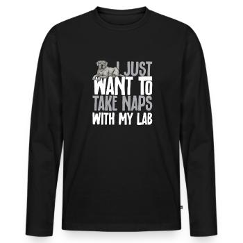 Silver Labrador Retriever Silver Lab - T-shirt manches longues Premium bio Homme - noir - Devant - Nico (187cm)