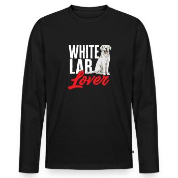 Labrador Retriever blanc Labrador Labrador blanc - T-shirt manches longues Premium bio Homme - noir - Devant - Nico (187cm)