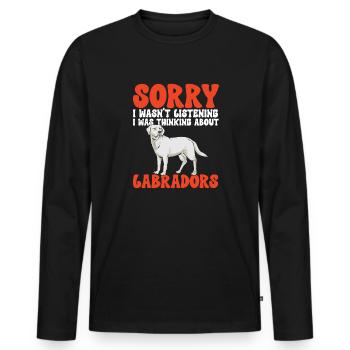 Labrador Retriever blanc Labrador Labrador blanc - T-shirt manches longues Premium bio Homme - noir - Devant - Nico (187cm)