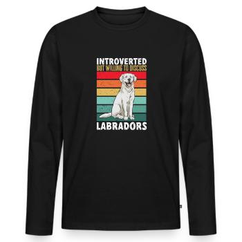 White Labrador Retriever White Lab - Men's Premium Organic Long Sleeve Shirt - black - Front - Nico (187cm)