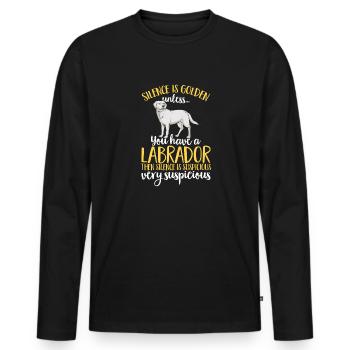 Labrador Retriever blanc Labrador Labrador blanc - T-shirt manches longues Premium bio Homme - noir - Devant - Nico (187cm)