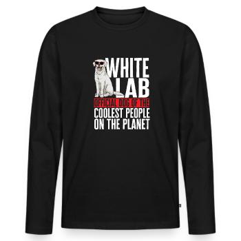 Labrador Retriever blanc Labrador Labrador blanc - T-shirt manches longues Premium bio Homme - noir - Devant - Nico (187cm)