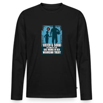 Father & Son a Crazy Team Partner Look - Men's Premium Organic Long Sleeve Shirt - black - Front - Nico (187cm)