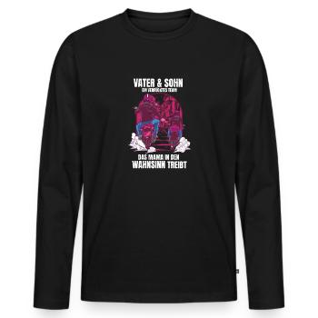 Father & Son a Crazy Team Partner Look - Men's Premium Organic Long Sleeve Shirt - black - Front - Nico (187cm)
