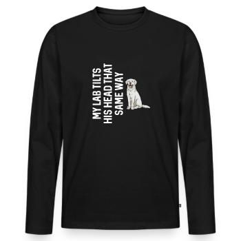 Labrador Retriever blanc Labrador Labrador blanc - T-shirt manches longues Premium bio Homme - noir - Devant - Nico (187cm)