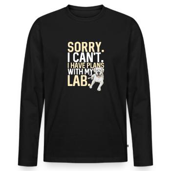 Labrador Retriever blanc Labrador Labrador blanc - T-shirt manches longues Premium bio Homme - noir - Devant - Nico (187cm)