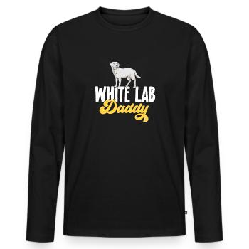 White Labrador Retriever White Lab - Men's Premium Organic Long Sleeve Shirt - black - Front - Nico (187cm)