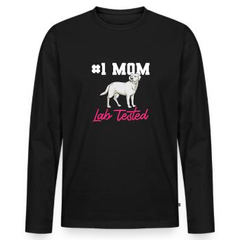 White Labrador Retriever White Lab - Men's Premium Organic Long Sleeve Shirt - black - Front - Nico (187cm)