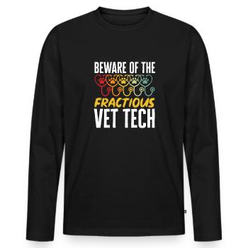 Vet Tech Veterinary Veterinary Technician - Men's Premium Organic Long Sleeve Shirt - black - Front - Nico (187cm)