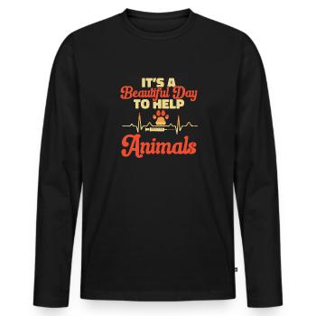 Vet Tech Veterinary Veterinary Technician - Men's Premium Organic Long Sleeve Shirt - black - Front - Nico (187cm)