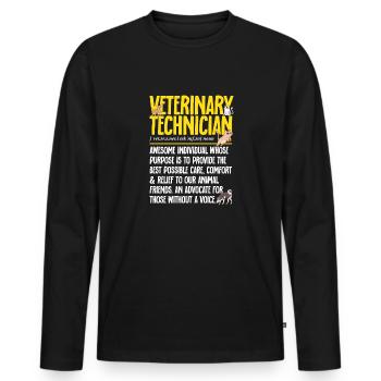 Vet Tech Veterinärmedizin Veterinärtechniker - Männer Premium Bio Langarmshirt - Schwarz - Vorne - Nico (187cm)