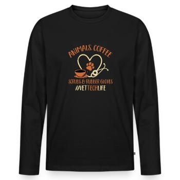 Vet Tech Veterinärmedizin Veterinärtechniker - Männer Premium Bio Langarmshirt - Schwarz - Vorne - Nico (187cm)