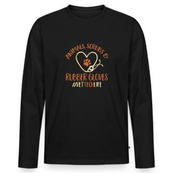 Vet Tech Veterinärmedizin Veterinärtechniker - Männer Premium Bio Langarmshirt - Schwarz - Vorne - Nico (187cm)