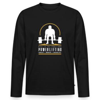 Powerlifting Deadlift - Rise to The Challenge - Men's Premium Organic Long Sleeve Shirt - black - Front - Nico (187cm)