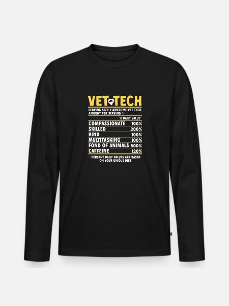 Vet Tech Veterinary Veterinary Technician - Men's Premium Organic Long Sleeve Shirt - black