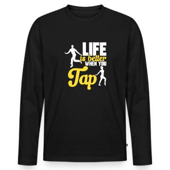 Tap Dance Teacher Tap Dancer Tap Dance - Men's Premium Organic Long Sleeve Shirt - black - Front - Nico (187cm)