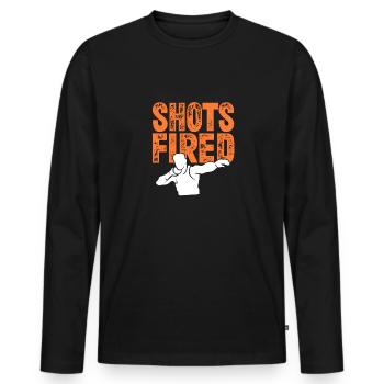 Shots fired Shot put - Männer Premium Bio Langarmshirt - Schwarz - Vorne - Nico (187cm)