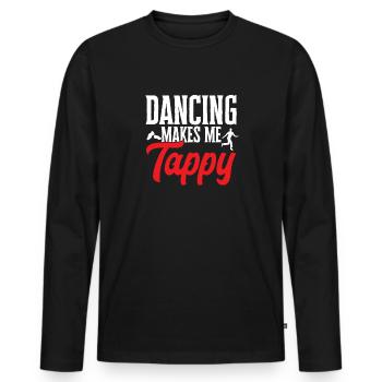 Professeur de claquettes Danseuse de claquettes Claquettes - T-shirt manches longues Premium bio Homme - noir - Devant - Nico (187cm)
