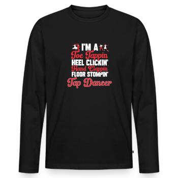 Tap Dance Teacher Tap Dancer Tap Dance - Men's Premium Organic Long Sleeve Shirt - black - Front - Nico (187cm)
