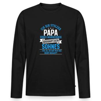 Proud Dad T-Shirt Gift from Son - Men's Premium Organic Long Sleeve Shirt - black - Front - Nico (187cm)